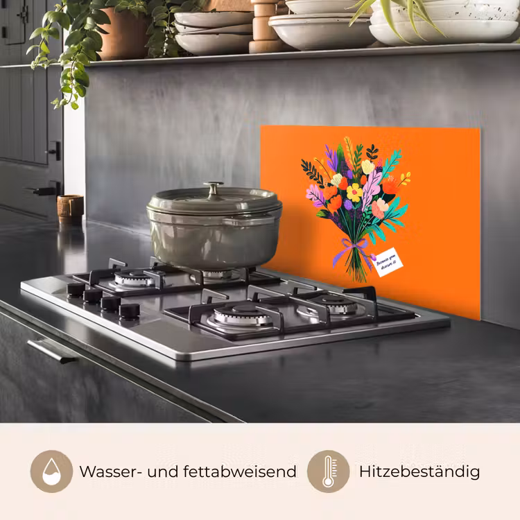 Kaartje - Boeket - Bloemen keuken achterwand spatscherm klein -usp_DE
