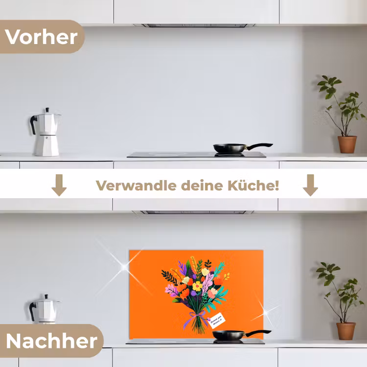 Kaartje - Boeket - Bloemen keuken achterwand spatscherm klein -voor_na_DE