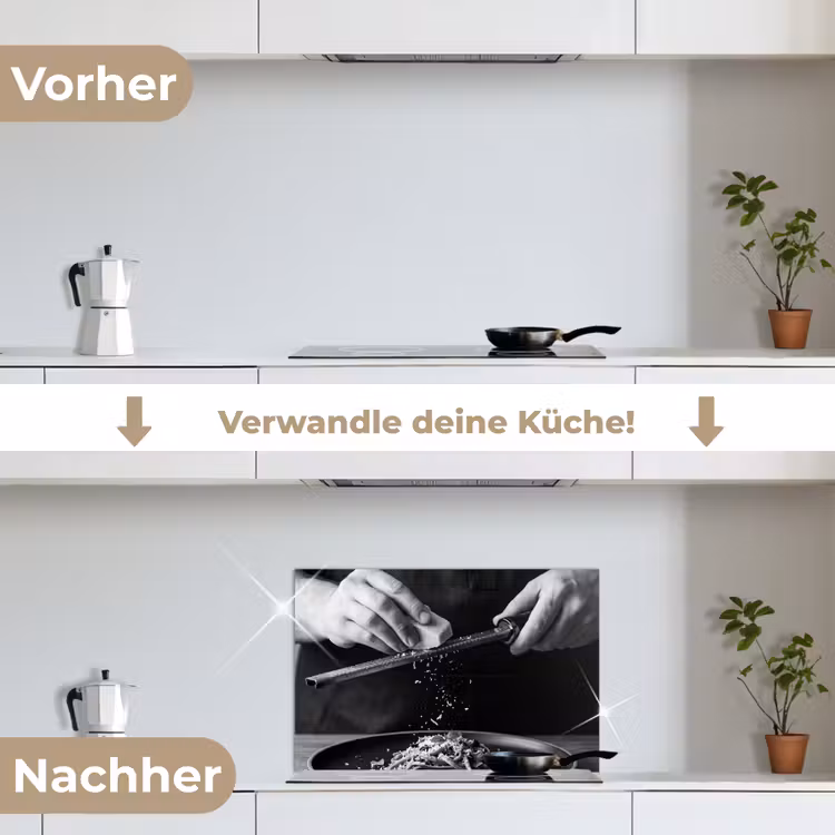 Kaas - Pasta - Rasp keuken achterwand spatscherm klein -voor_na_DE