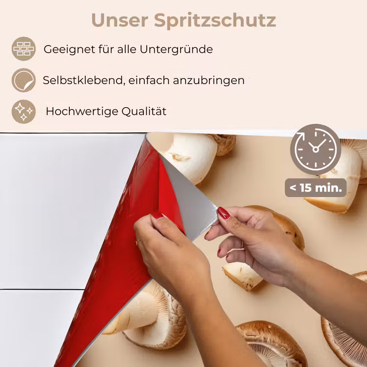 Kastanje Champignons - Beige keuken achterwand spatscherm klein -spatscherm_DE