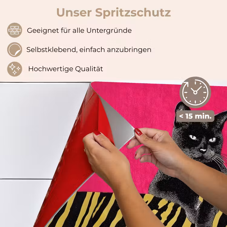 Kat - Baas - Roze - Tijgerprint keuken achterwand spatscherm klein -spatscherm_DE