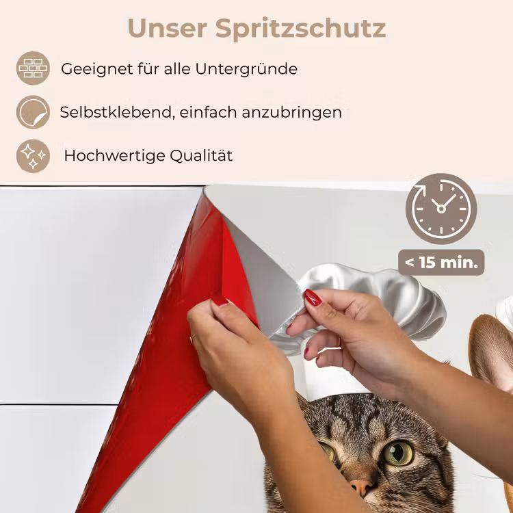 Kat - Hond - Kokskleding keuken achterwand spatscherm klein -spatscherm_DE