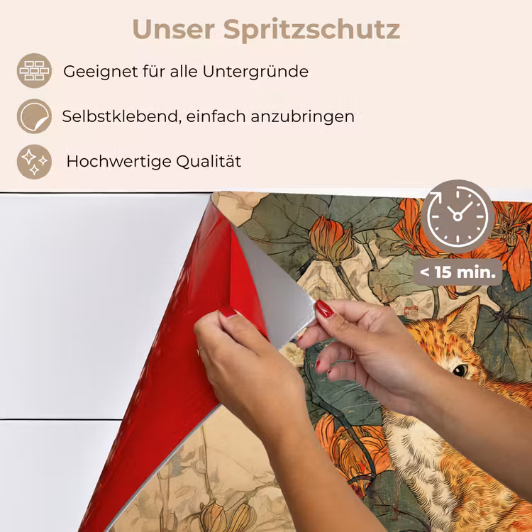 Kat - Sierlijk - Bloemen keuken achterwand spatscherm klein -spatscherm_DE