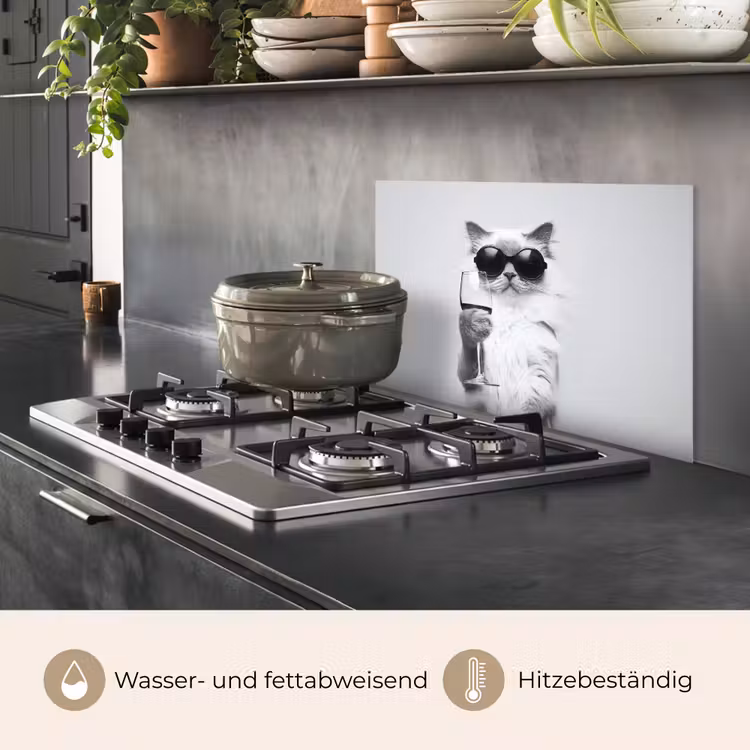 Kat - Zonnebril - Wijnglas - Langharig keuken achterwand spatscherm klein -usp_DE