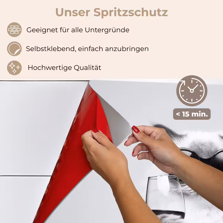 Kat - Zonnebril - Wijnglas - Langharig keuken achterwand spatscherm klein -spatscherm_DE