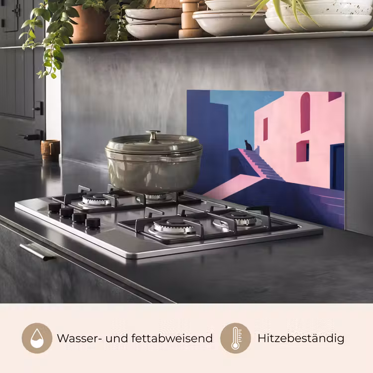 Kat - Trap - Gebouwen - Schaduwcontrasten keuken achterwand spatscherm klein -usp_DE