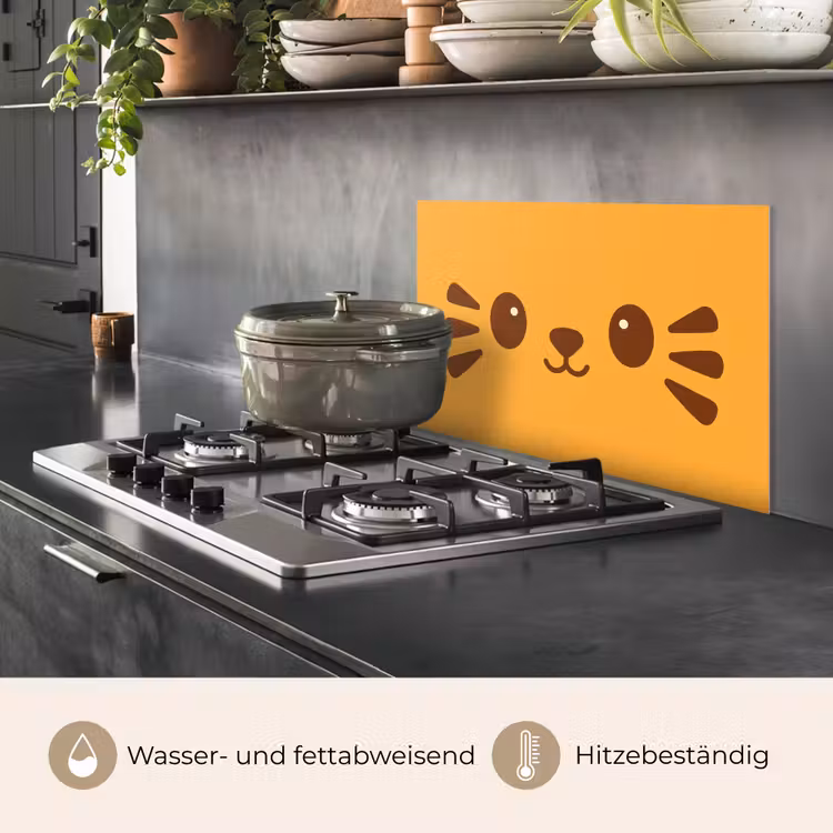 Kat - Simplistisch - Oranje - Vrolijk keuken achterwand spatscherm klein -usp_DE