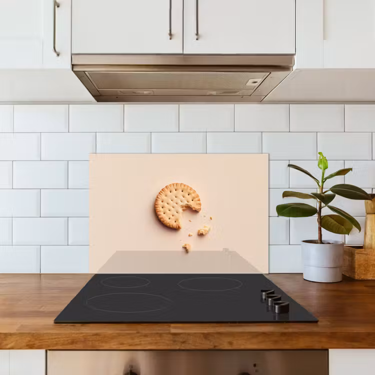 Koekje - Kruimels - beige keuken achterwand spatscherm klein -sfeer2