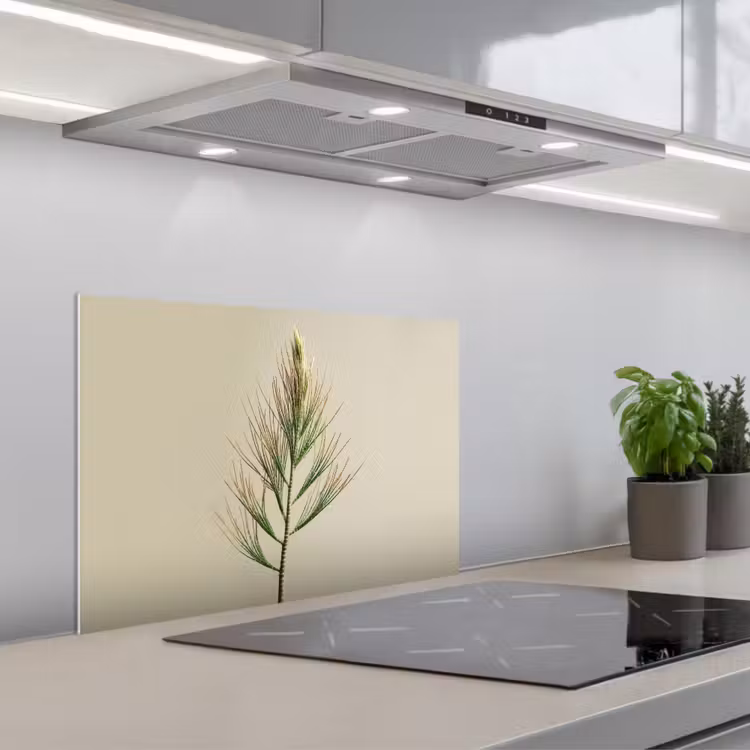 Dennentak - Naaldvormige bladeren - Lichtgroen keuken achterwand spatscherm klein -3d_schuin