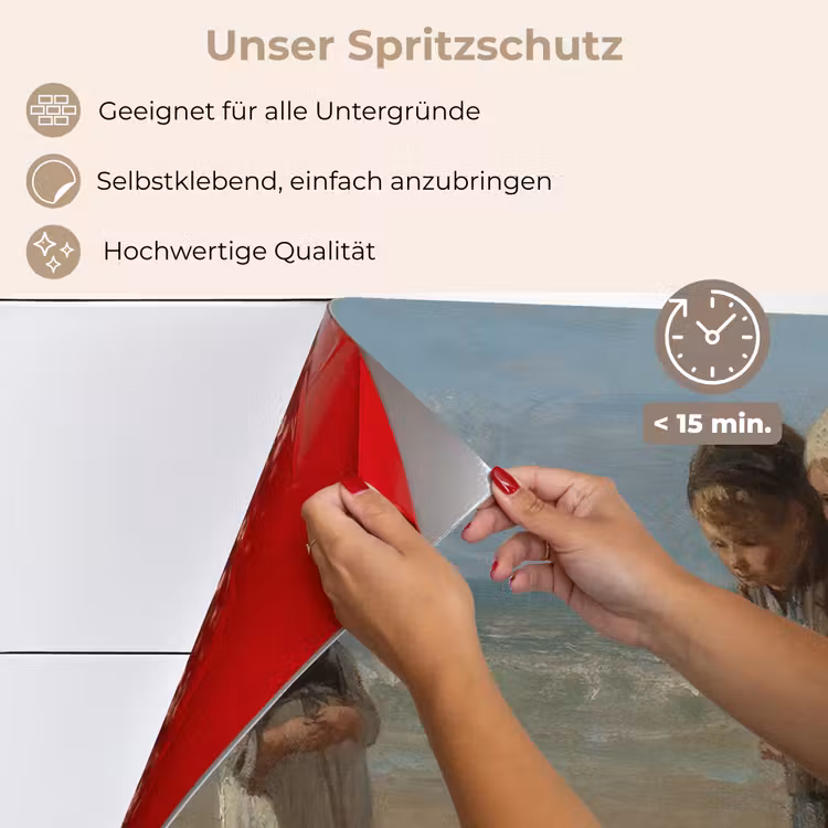 Kinderen der zee - Schilderij van Jozef Israëls keuken achterwand spatscherm klein -spatscherm_DE