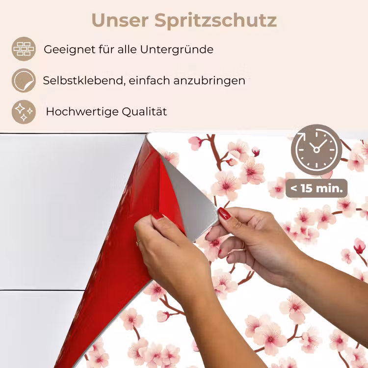 Kersenbloesem - Takken - Roze keuken achterwand spatscherm klein 900 -spatscherm_DE