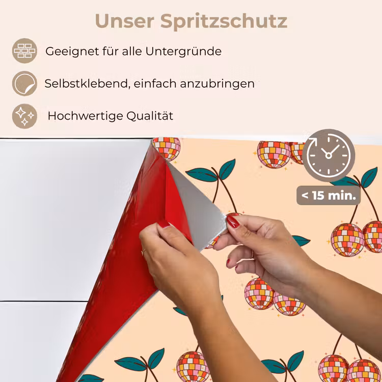 Kers - Disco - Patroon keuken achterwand spatscherm klein 900 -spatscherm_DE