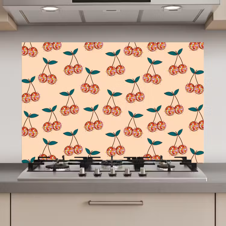 Kers - Disco - Patroon keuken achterwand spatscherm klein 900 -3d_website