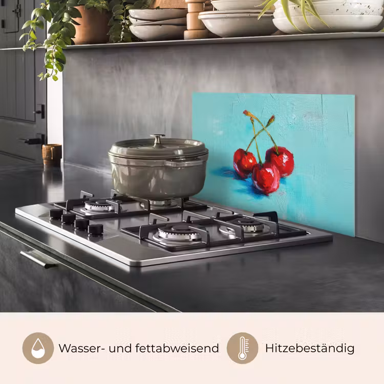Kersen - Rood - Drie - Geverfd keuken achterwand spatscherm klein -usp_DE