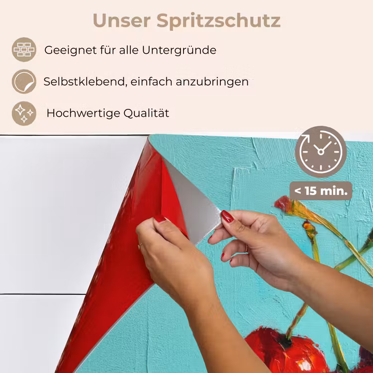 Kersen - Rood - Drie - Geverfd keuken achterwand spatscherm klein -spatscherm_DE