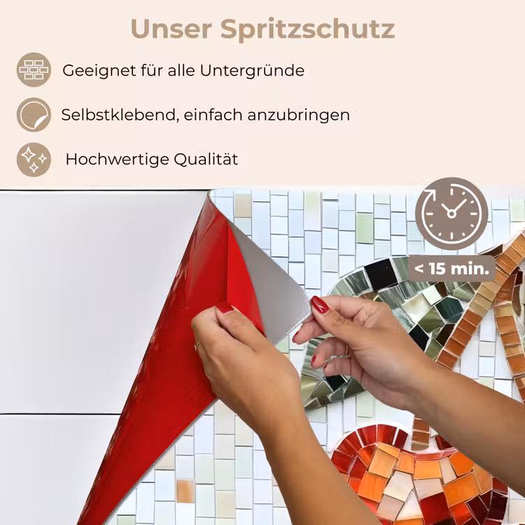 Kersen - Rood - Mozaïek - Blaadjes keuken achterwand spatscherm klein -spatscherm_DE