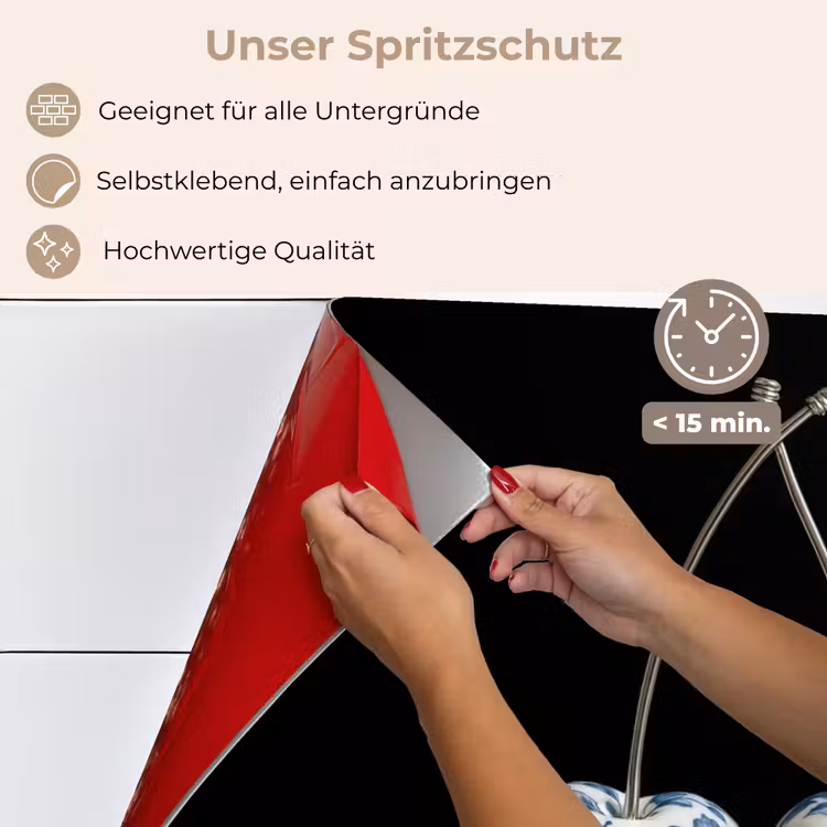 Kersen - Delfts blauw - Fruit keuken achterwand spatscherm klein -spatscherm_DE
