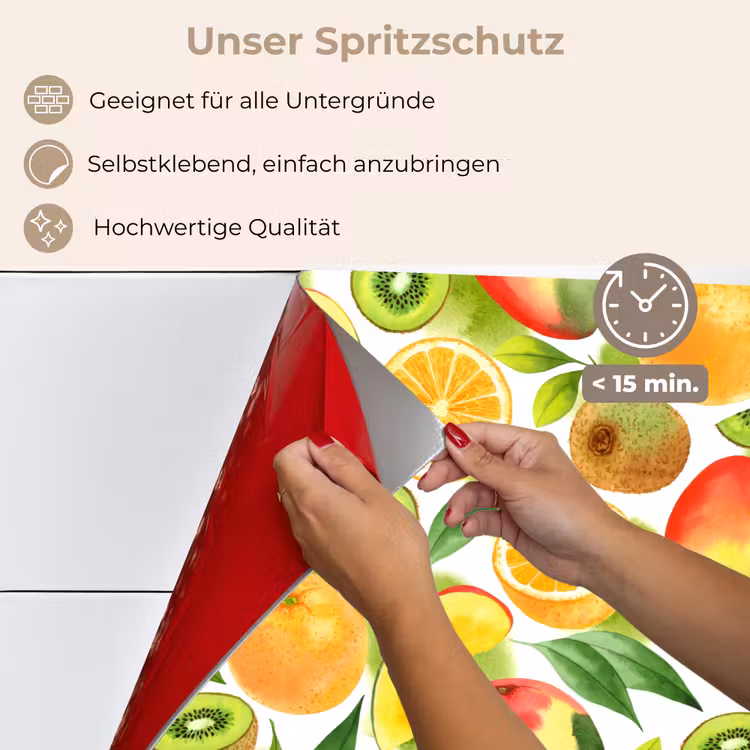 Kiwi - Sinasappel - Mango - Perzik keuken achterwand spatscherm klein 900 -spatscherm_DE