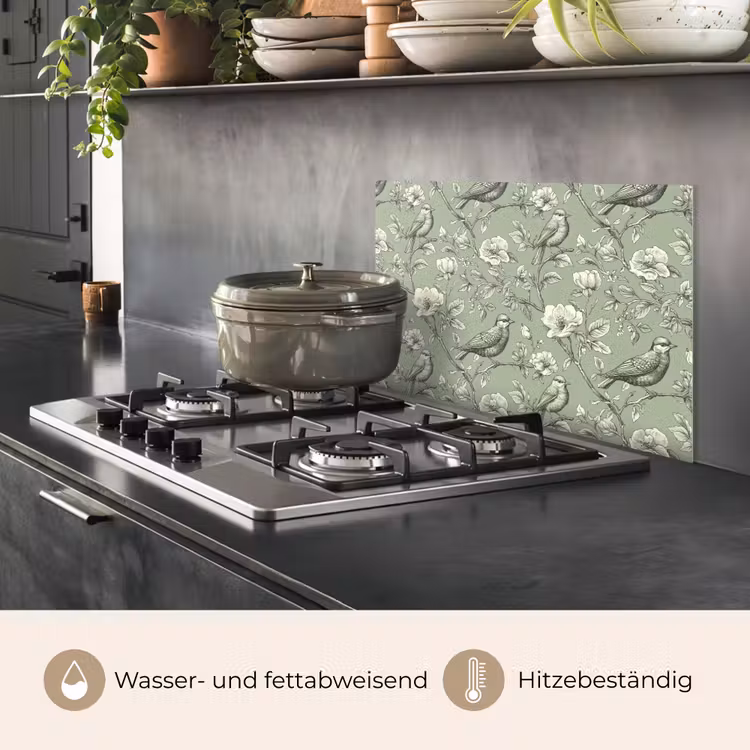 Klassiek - Botanisch - Groen keuken achterwand spatscherm klein 900 -usp_DE
