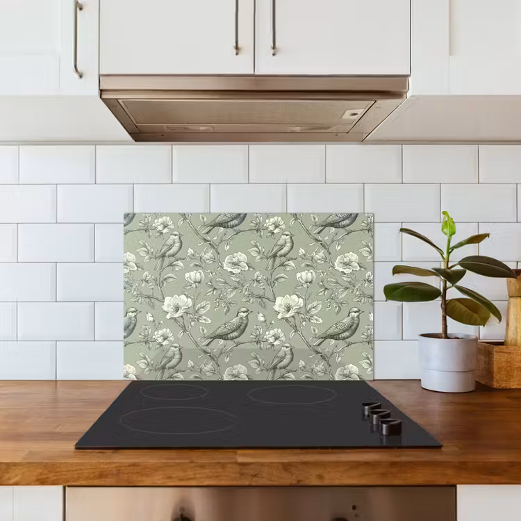 Klassiek - Botanisch - Groen keuken achterwand spatscherm klein 900 -sfeer2