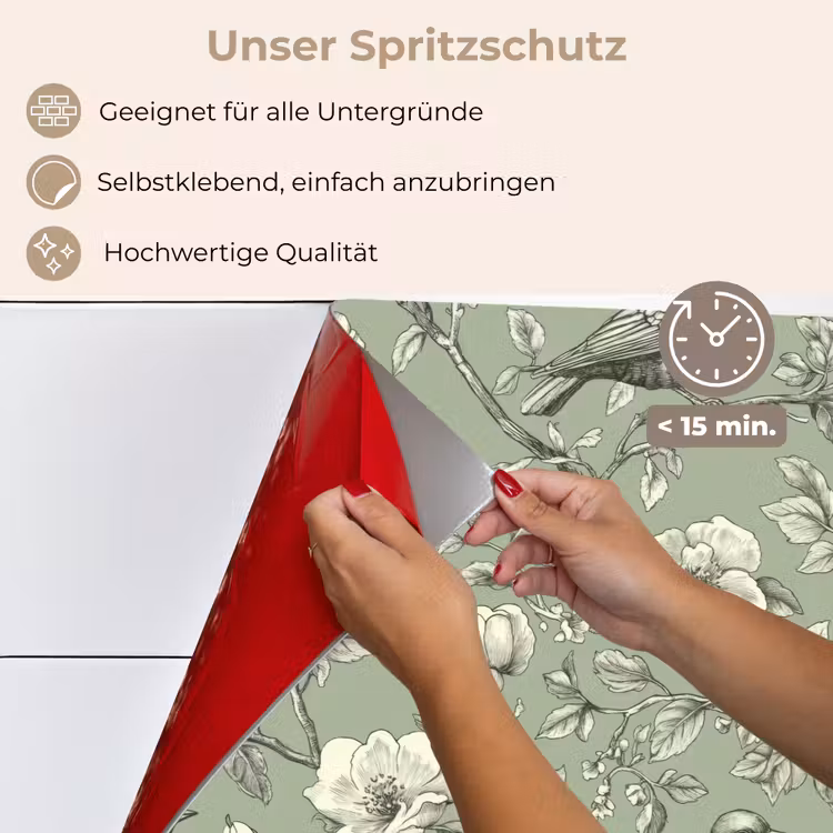 Klassiek - Botanisch - Groen keuken achterwand spatscherm klein 900 -spatscherm_DE