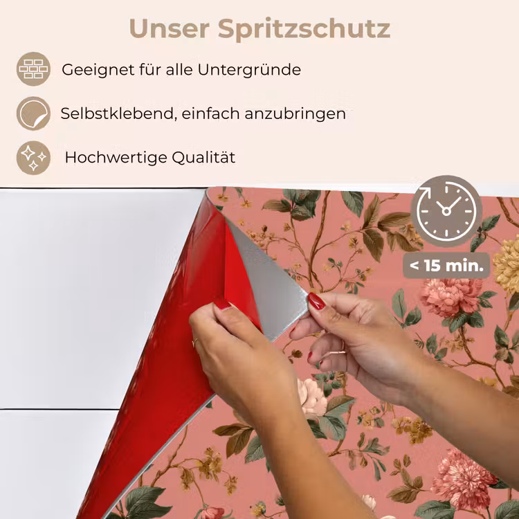 Klassiek - Botanisch - Roze keuken achterwand spatscherm klein 900 -spatscherm_DE