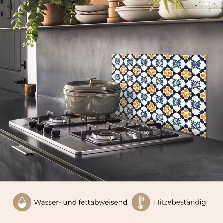 Klassiek - Geometrisch - Blauw keuken achterwand spatscherm klein 900 -usp_DE