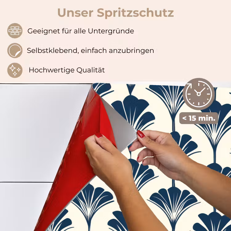 Klassiek - Motief - Blauw keuken achterwand spatscherm klein 900 -spatscherm_DE