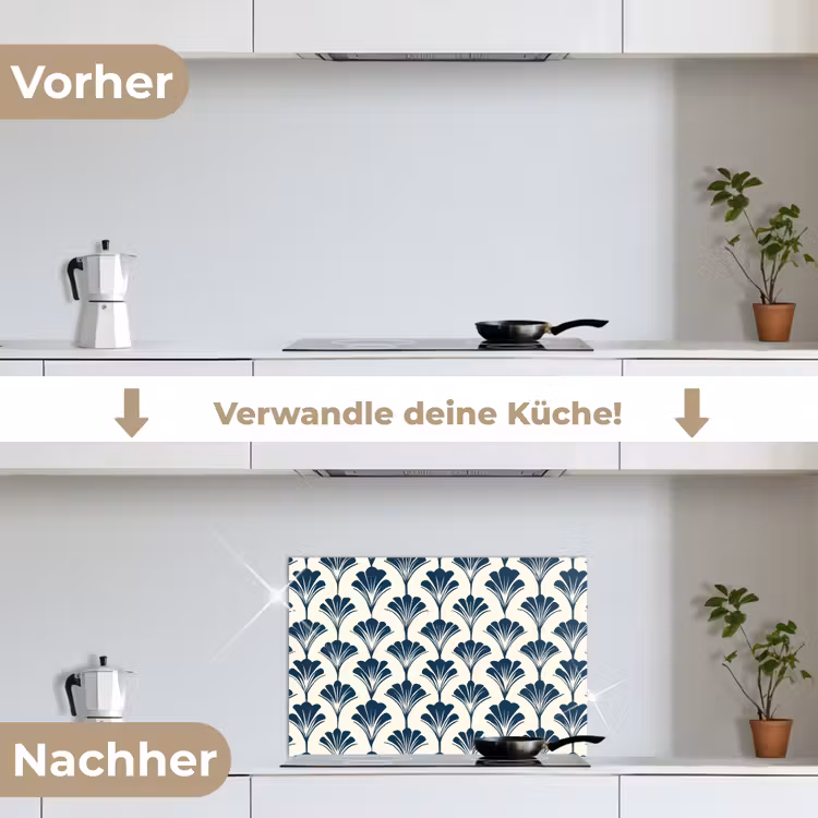 Klassiek - Motief - Blauw keuken achterwand spatscherm klein 900 -voor_na_DE