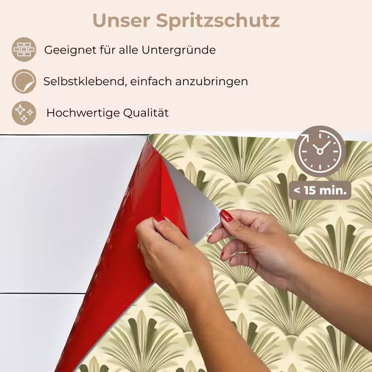 Klassiek - Waaier - Groen keuken achterwand spatscherm klein 900 -spatscherm_DE
