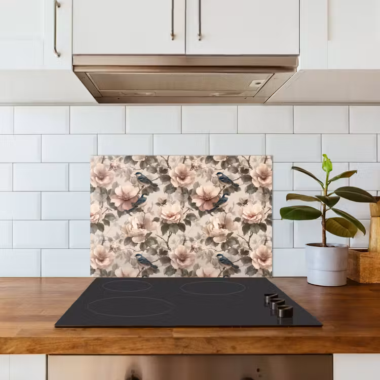 Klassiek - Vogels - Kleurrijk keuken achterwand spatscherm klein 900 -sfeer2