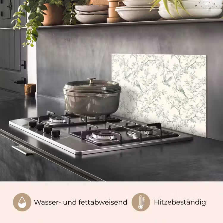 Klassiek - Vogels - Groen keuken achterwand spatscherm klein 900 -usp_DE