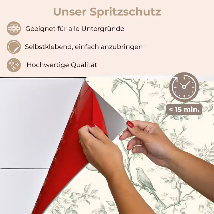 Klassiek - Vogels - Groen keuken achterwand spatscherm klein 900 -spatscherm_DE