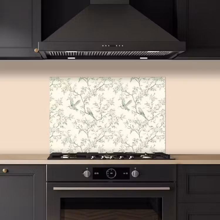 Klassiek - Vogels - Groen keuken achterwand spatscherm klein 900 -sfeer1
