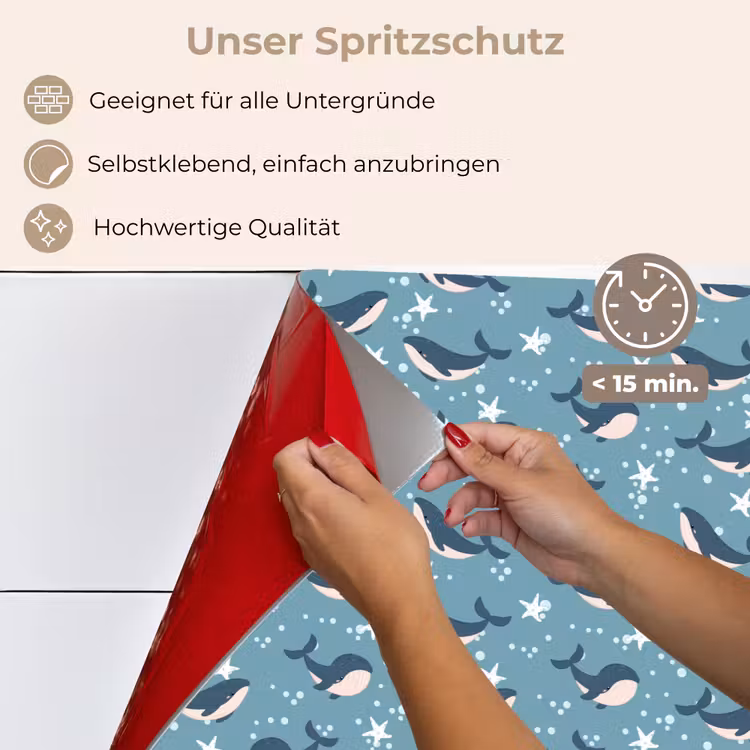 Klein - Oceaan - Walvis - Zeester keuken achterwand spatscherm klein 900 -spatscherm_DE