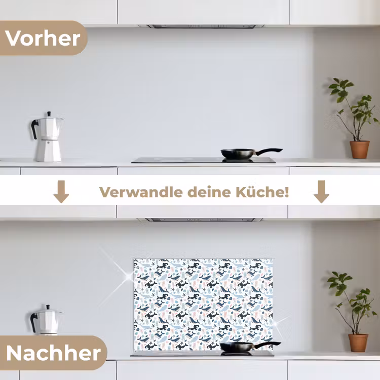 Klein - Oceaan - Walvissen - Octopus keuken achterwand spatscherm klein 900 -voor_na_DE