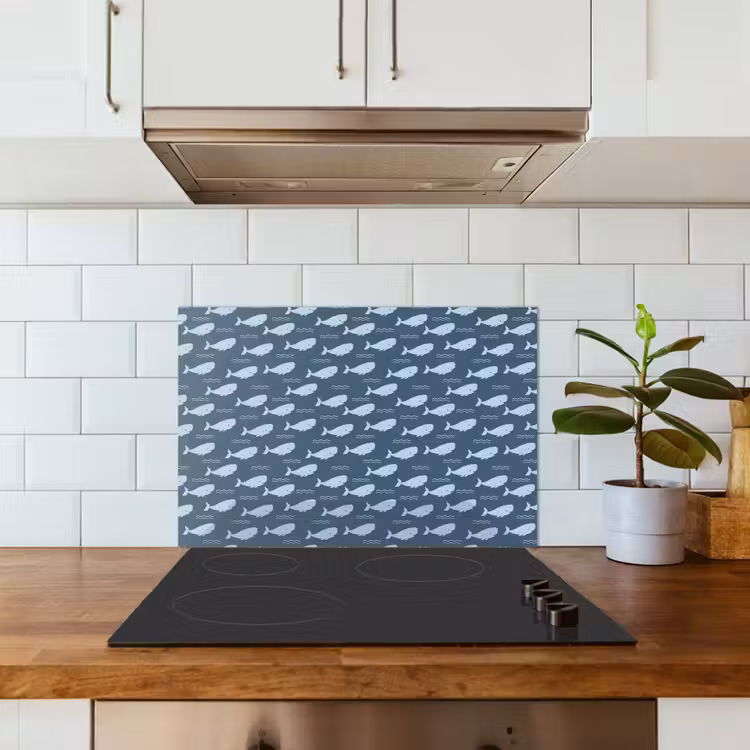Klein - Oceaan - Golven - Blauw keuken achterwand spatscherm klein 900 -sfeer2