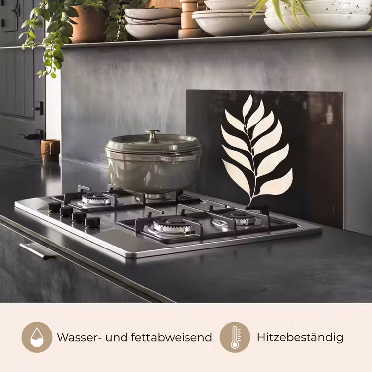Blad - Wit - Minimalistisch keuken achterwand spatscherm klein -usp_DE