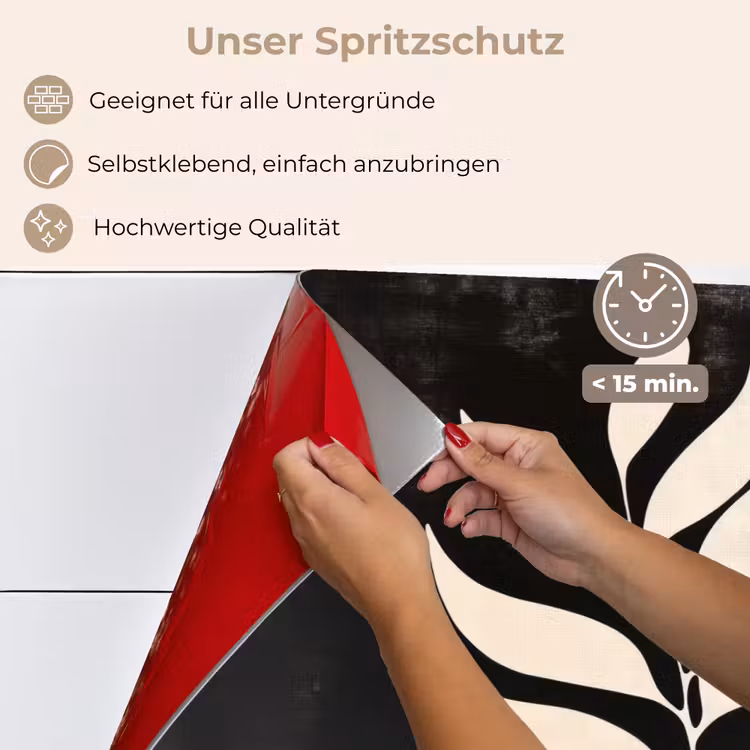 Blad - Wit - Minimalistisch keuken achterwand spatscherm klein -spatscherm_DE