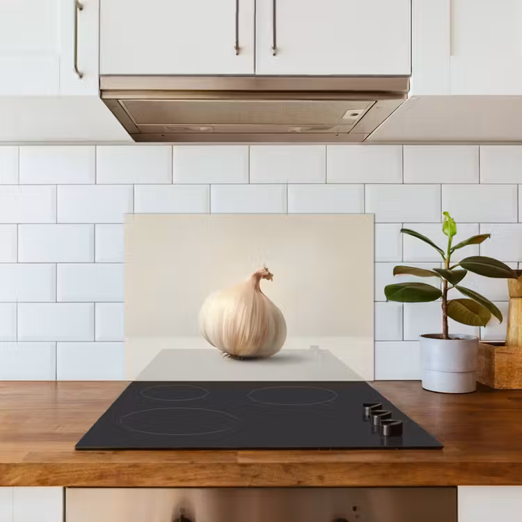 Knoflook - Natuurlijk - Beige keuken achterwand spatscherm klein -sfeer2