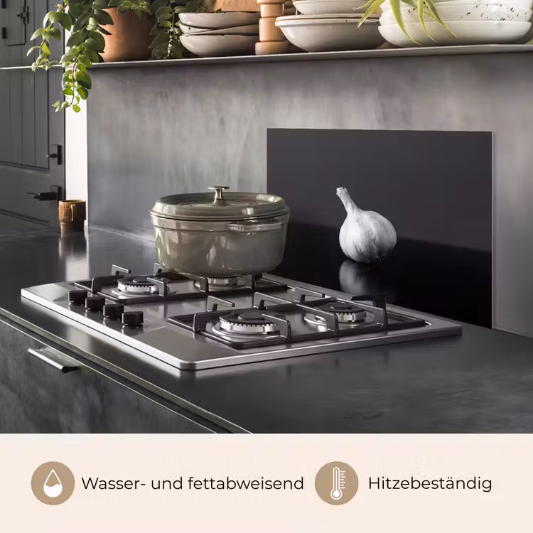Knoflook - Zwart - Wit keuken achterwand spatscherm klein -usp_DE