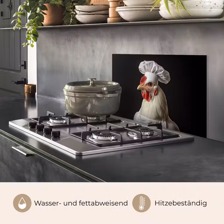 Kok - Rood - Kip keuken achterwand spatscherm klein -usp_DE