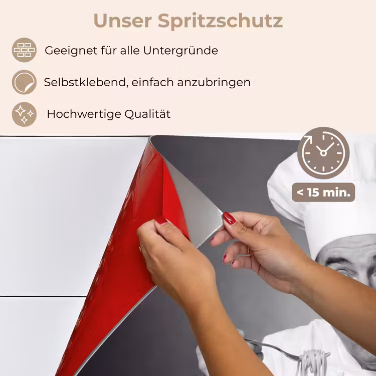 Chef - Spaghetti - Pasta keuken achterwand spatscherm klein -spatscherm_DE