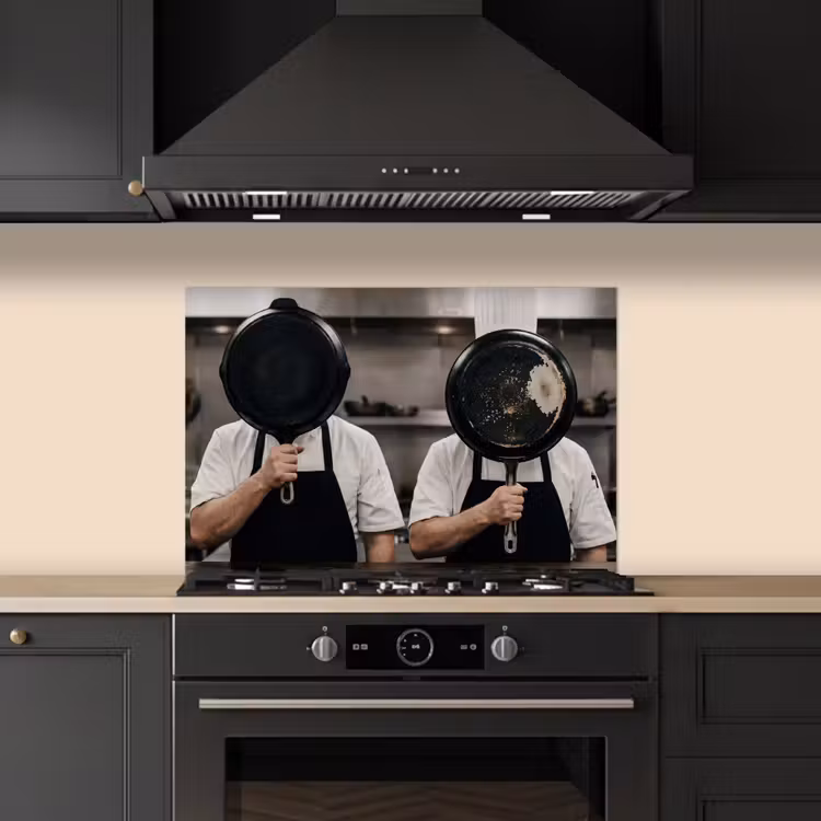 Koks - Koekenpannen - Keuken keuken achterwand spatscherm klein -sfeer1