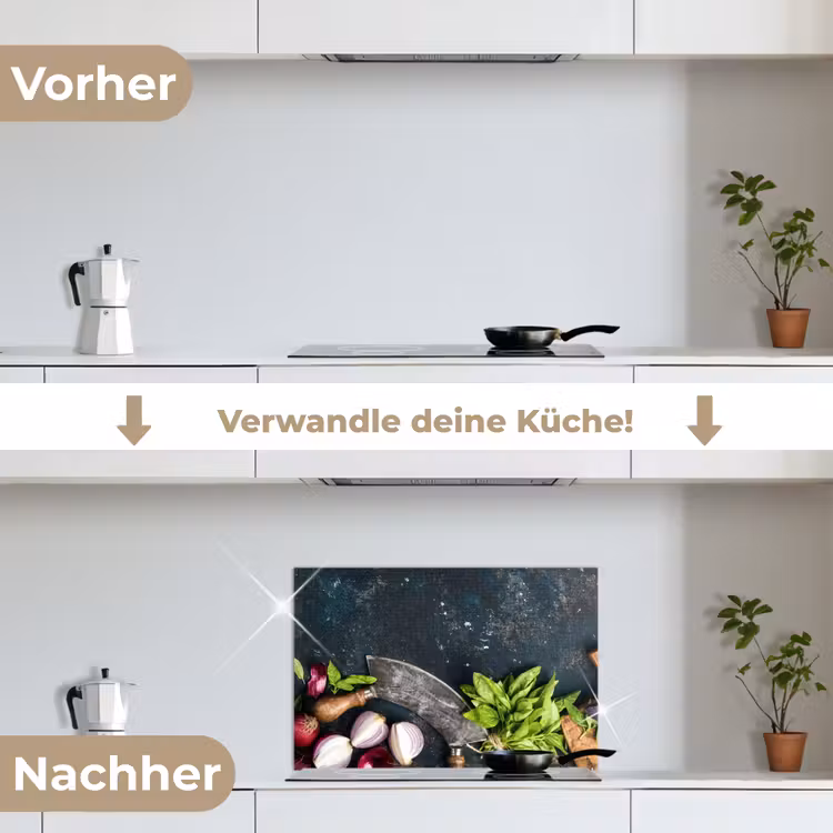 Koksmes en Verse Ingrediënten keuken achterwand spatscherm klein -voor_na_DE