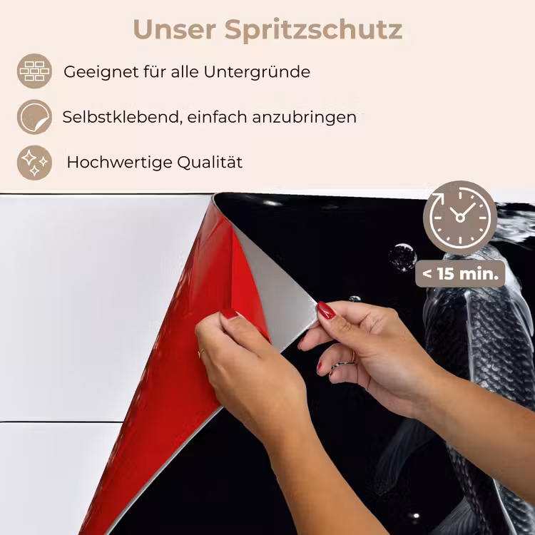 Koi - Vissen - Water - Zwart keuken achterwand spatscherm klein -spatscherm_DE