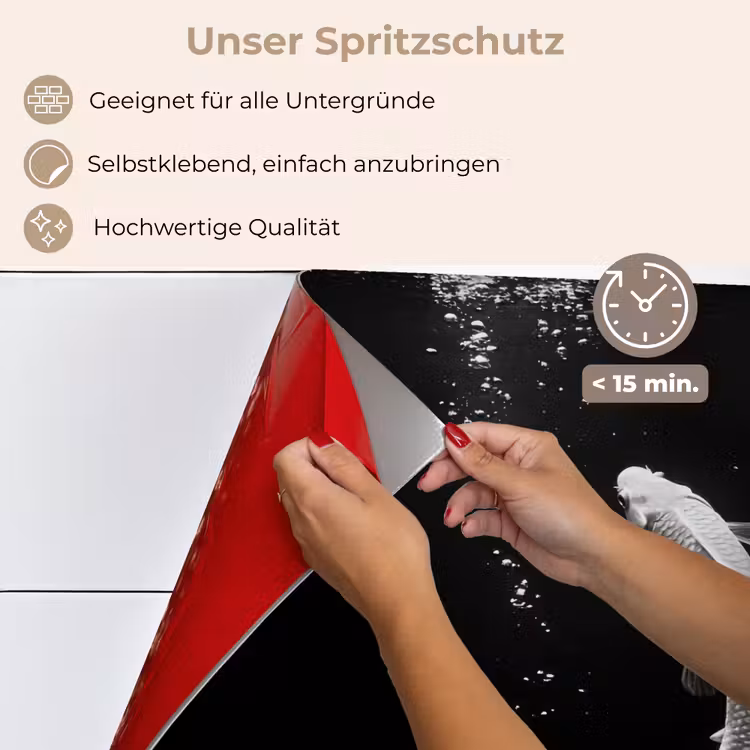 Koi - Vis - Wit - Zwart keuken achterwand spatscherm klein -spatscherm_DE