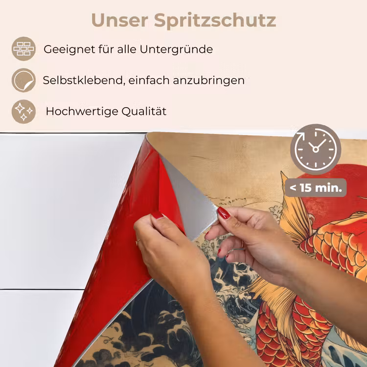 Koi - Zee - Golven - Zon keuken achterwand spatscherm klein -spatscherm_DE