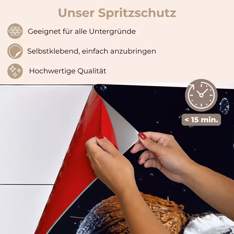 Kokosnoot - Stilleven - Water - Zwart - Fruit keuken achterwand spatscherm klein -spatscherm_DE