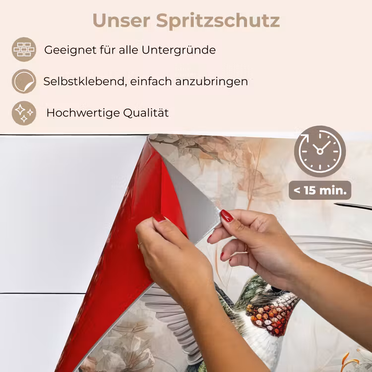 Kolibrie - Vogels - Bloemen - Planten keuken achterwand spatscherm klein -spatscherm_DE